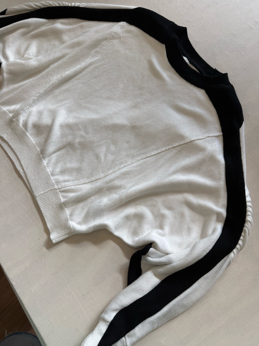 Maeve Anthropologie Black & White Dolman Sleeve Colorblock 100% Cotton Sweater S